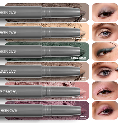 Wonderskin IYKYK Eyeshadow Stick — Longwear, budge-proof and waterproof shimmer stick with sharpener.