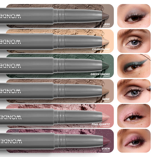 Wonderskin IYKYK Eyeshadow Stick — Longwear, budge-proof and waterproof shimmer stick with sharpener.