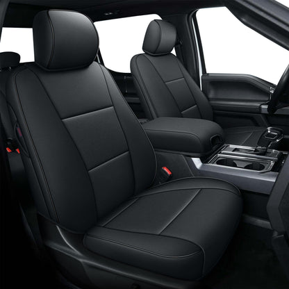 AOMSAZTO vehicle seat covers - Custom fit faux leather for Ford F150 and Super Duty crew cabs 2015-2026