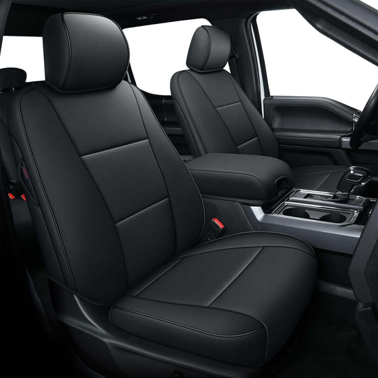 AOMSAZTO vehicle seat covers - Custom fit faux leather for Ford F150 and Super Duty crew cabs 2015-2026