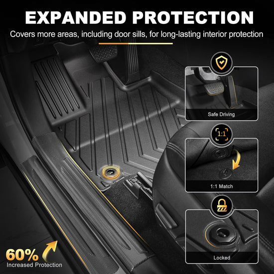 AOMSAZTO vehicle mats - all weather protection TPE floor liners for 2019-2025 Toyota RAV4