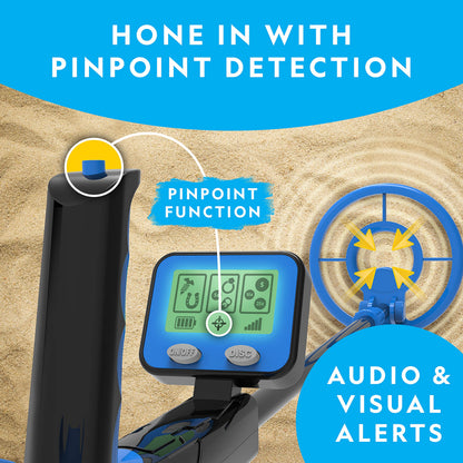 NATIONAL GEOGRAPHIC metal detector — waterproof coil with pinpoint function and LCD display