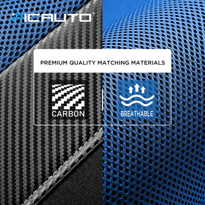 PIC AUTO vehicle seat cover — Sports carbon fiber mesh design, universal fit, blue
