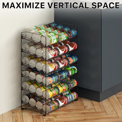 Simple Houseware can rack shelf - stackable design for space-saving organization.Simple Houseware shelf - stackable can rack for efficient storage.