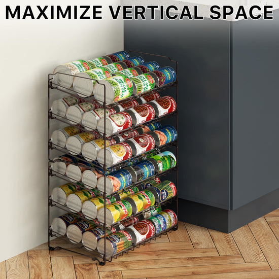 Simple Houseware can rack shelf - stackable design for space-saving organization.Simple Houseware shelf - stackable can rack for efficient storage.