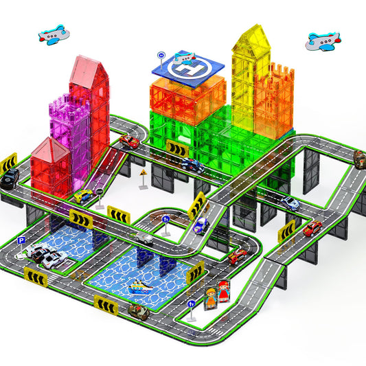 SKTMYY magnetic tiles road set — magnetic building blocks for creative play