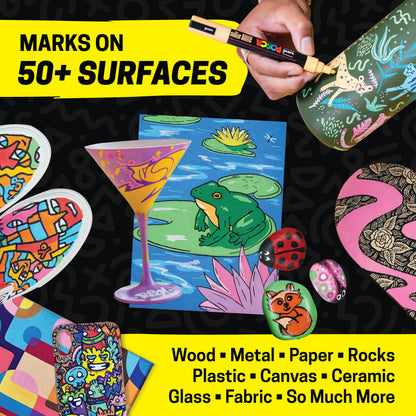 Uni Posca paint markers — 5M medium acrylic markers with reversible tips set of 29