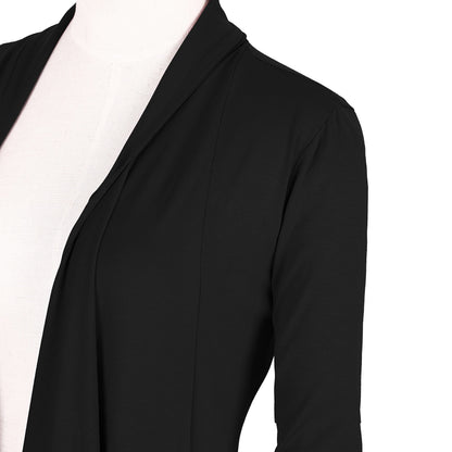 Urban CoCo women's drape front cardigan with long sleeves and irregular hem