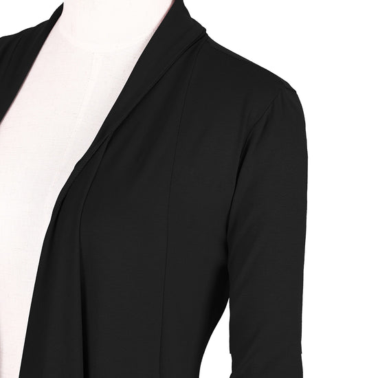 Urban CoCo women's drape front cardigan with long sleeves and irregular hem