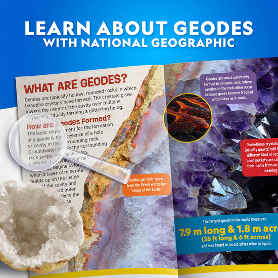 National Geographic science fundamentals kit — break open geodes with crystals and display stands