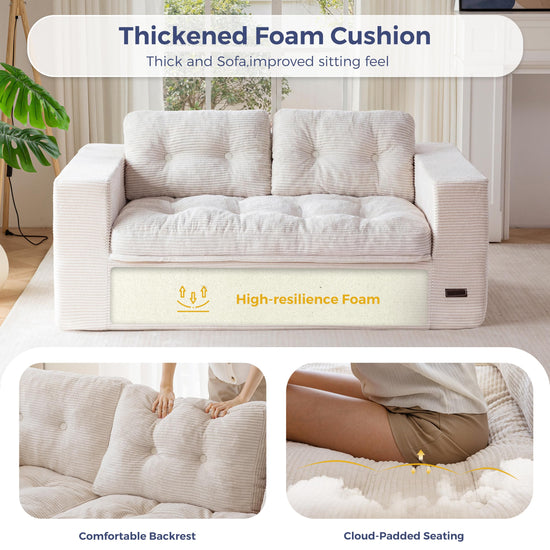 MAXYOYO sectional sofa with ottoman, flexible modular design for living room