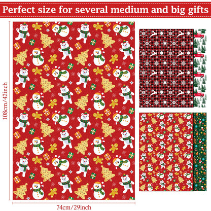 OHOME gift wrap — jumbo Christmas wrapping paper in red, green and white