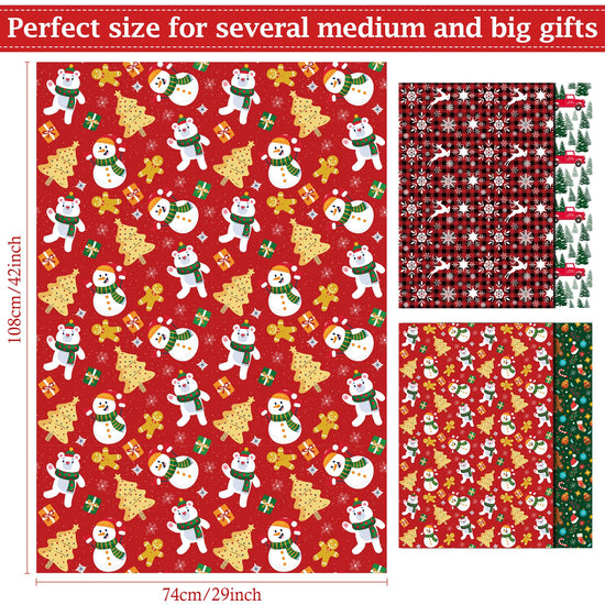 OHOME gift wrap — jumbo Christmas wrapping paper in red, green and white