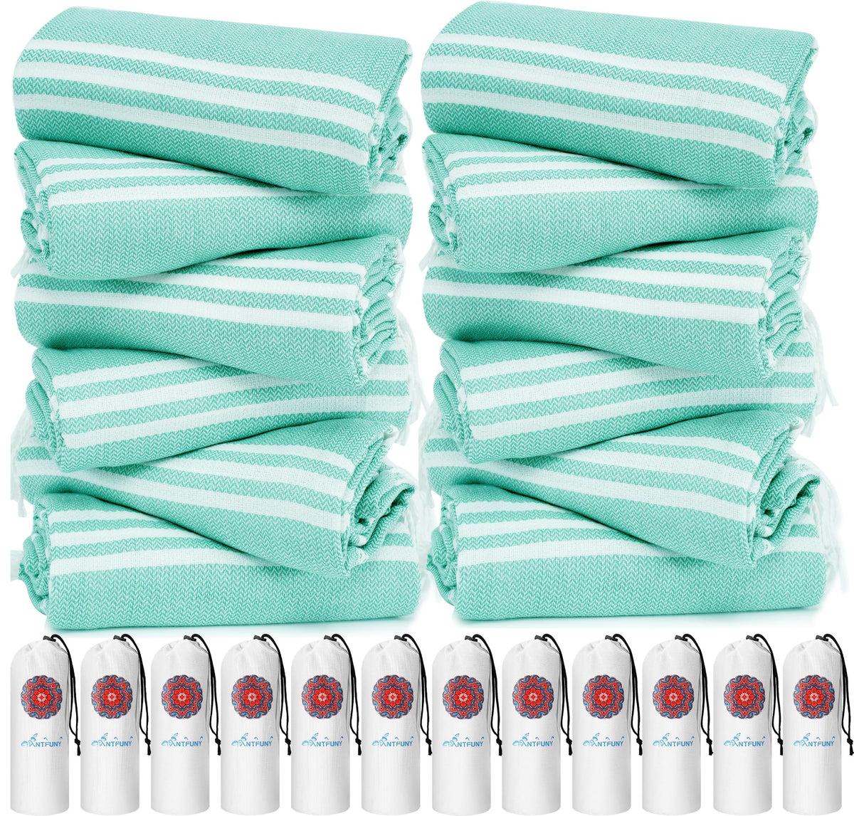 Antfuny Turkish beach towel - 1 to 6 pack options available