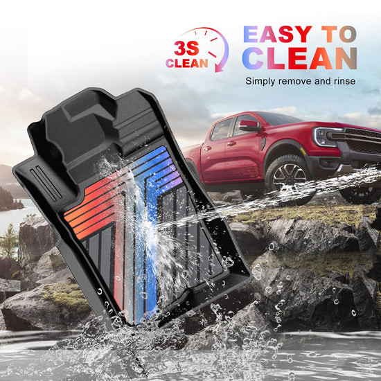 AOMSAZTO vehicle mat — All weather protection for Ford Ranger SuperCrew Cab 2024-2026