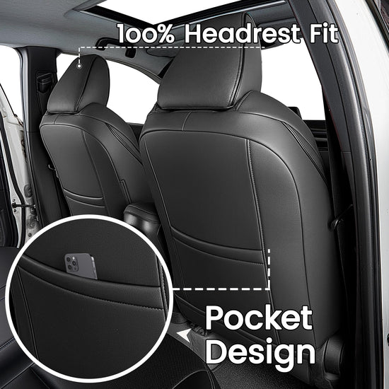 HKZ vehicle seat cover — Custom fit for Toyota CHR 2017-2024, black style