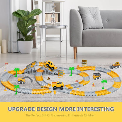 Toy vehicle set — Construction race tracks with flexible playset for kids