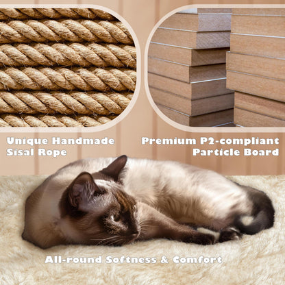 Yaheetech cat tree tower with scratch post for kittens and small pets.