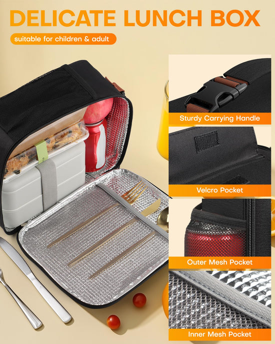 HOTOR meal holder — large capacity insulated lunch bag with multiple pockets