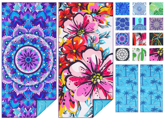 Microfiber towel — sand free and quick drying for travel and outdoor activities.