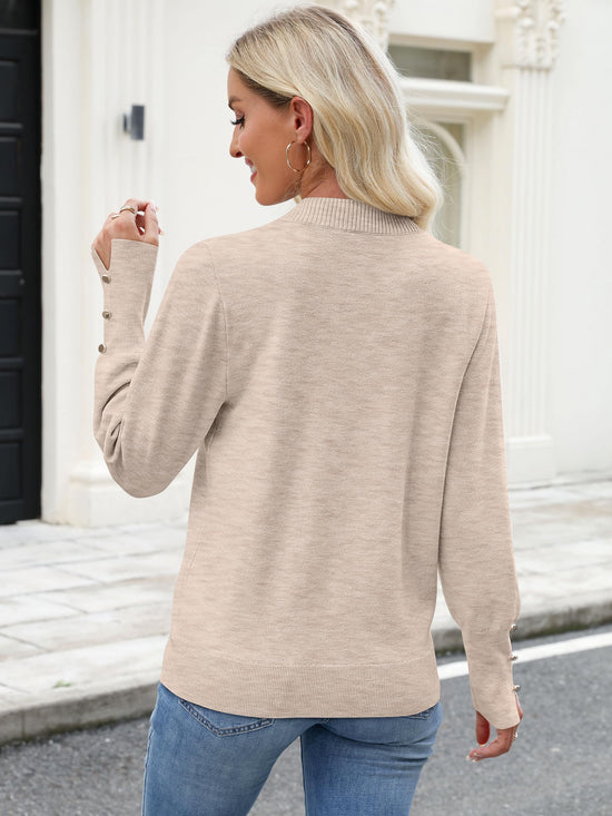 Shirt — Lightweight long sleeve v neck pullover from ANRABESS for business casual wear