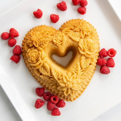Nordic Ware baking pan — wildflower heart design