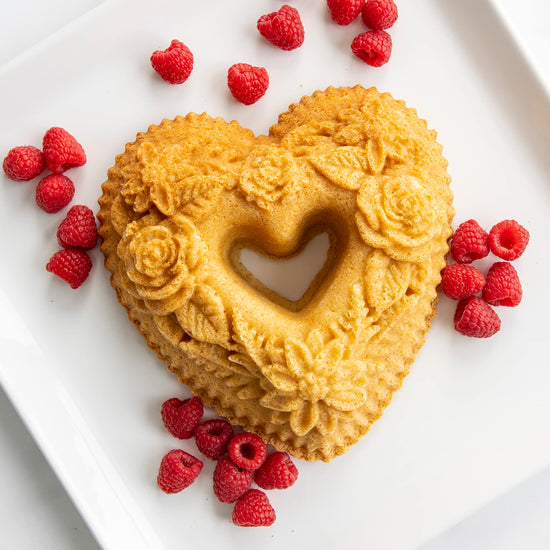 Nordic Ware baking pan — wildflower heart design