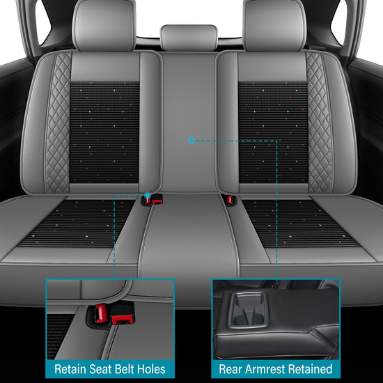 AOMSAZTO vehicle seat cover — breathable ice silk faux leather for Volkswagen Jetta 2008-2026