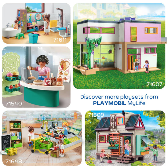 Playmobil toy figure playset — school bus with accessories and 4 figures