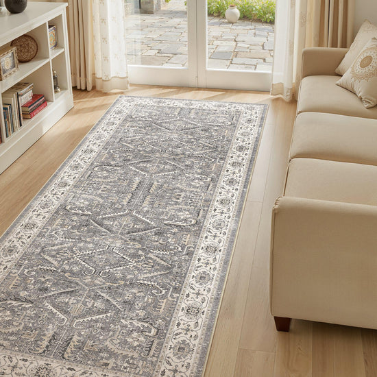 RUG — Washable, soft, large vintage design for indoor use