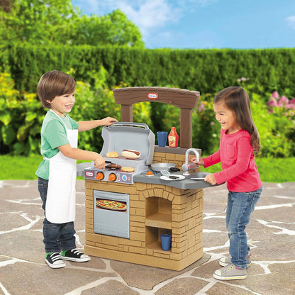 Little Tikes play workstation — outdoor BBQ set in brown color