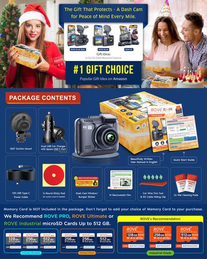 ROVE R2-4K dash cam — 4K UHD with built-in WiFi and GPS
