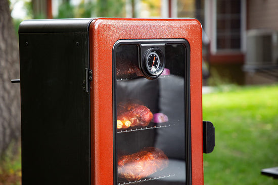 Pit Boss food smoker — 3-series gas vertical smoker in red hammertone