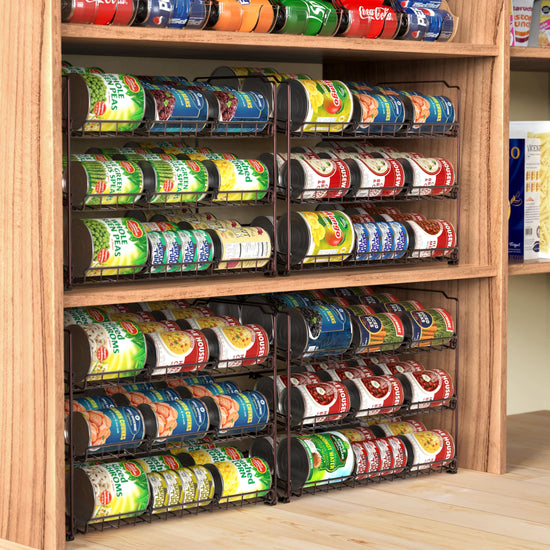Simple Houseware can rack shelf - stackable design for space-saving organization.Simple Houseware shelf - stackable can rack for efficient storage.