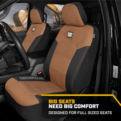 Cat® vehicle seat covers — Comfortable mesh back design in beige