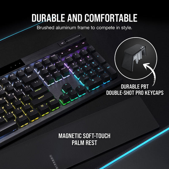 Corsair K70 RGB mechanical keyboard — USB passthrough and media controls