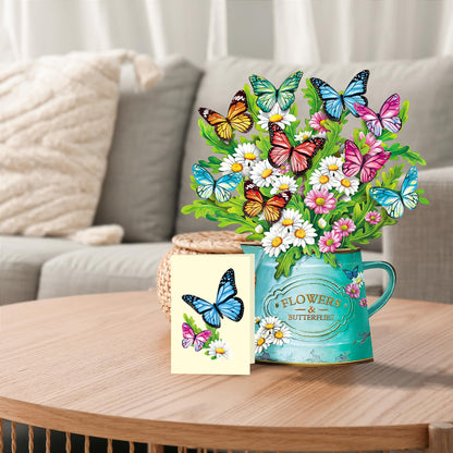Airpark paper pop up flower card - Forever flower design with note and envelope