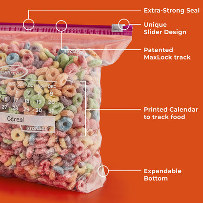 Hefty storage bags — gallon size, 120 count