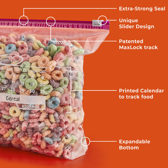 Hefty storage bags — gallon size, 120 count
