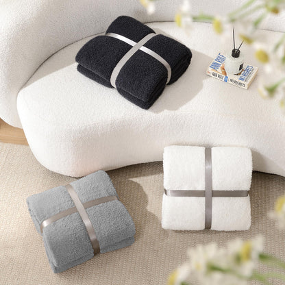 Plush fleece throw blanket - soft and fuzzy for bed or couch 50x70 inches