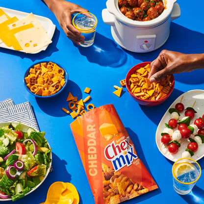 Chex Mix snack mix — turtle, honey BBQ, spicy, sweet and hot