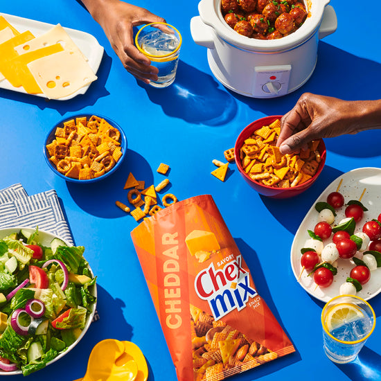 Chex Mix snack mix — turtle, honey BBQ, spicy, sweet and hot