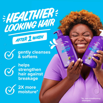 Aussie Miracle Moist shampoo and conditioner — paraben-free with avocado and jojoba oil