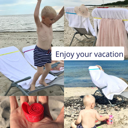 Clothes pin — Extra durable silicone towel bands for beach and pool chairs