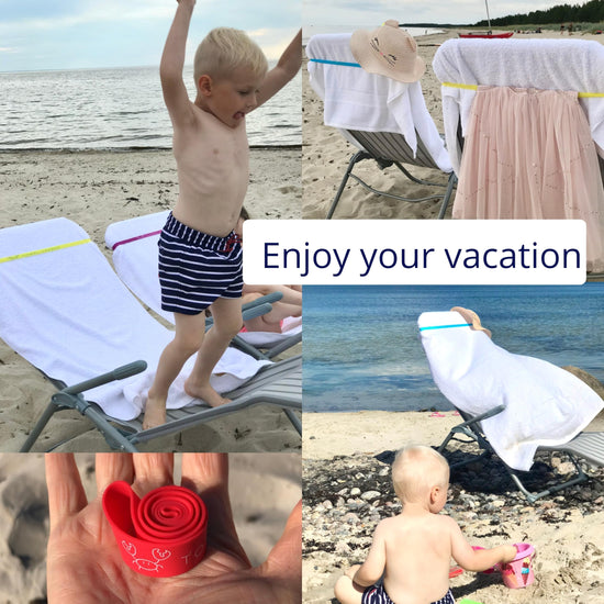 Clothes pin — Extra durable silicone towel bands for beach and pool chairs