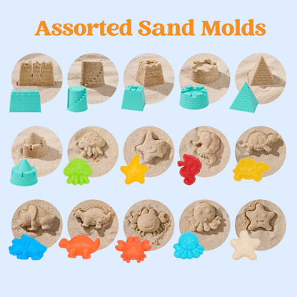 Sloosh beach sand toys set — dump truck car toys with molds for outdoor play