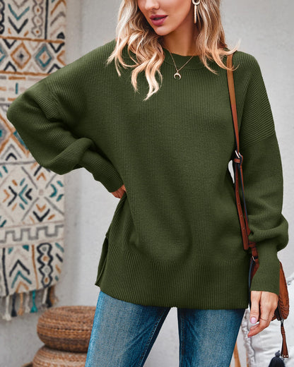 Imily Bela women's oversized tunic sweater with side slits