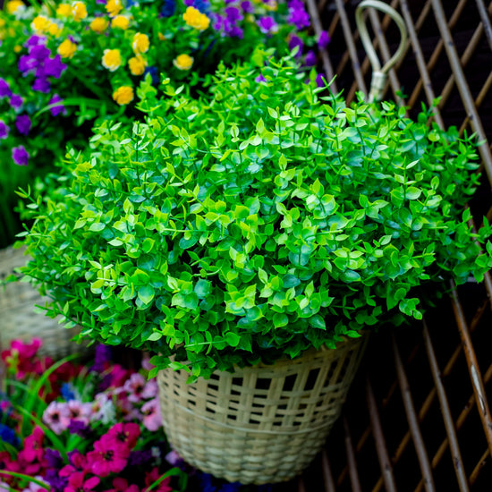AXYLEX Artificial Flowers Outdoor Shrubs - Fake Plants UV Resistant No Fade Faux Plastic Greenery Home Garden Porch Patio Decoration Office Indoor