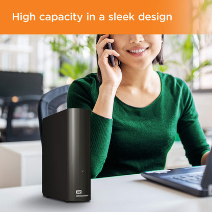 Computer drive or storage — Western Digital 8TB Elements external hard drive, black