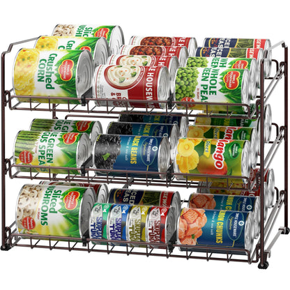 Simple Houseware can rack shelf - stackable design for space-saving organization.Simple Houseware shelf - stackable can rack for efficient storage.